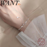 925 Silver Gypsophila Charm Bracelet Women Wedding Jewelry
