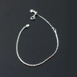 925 Silver Gypsophila Charm Bracelet Women Wedding Jewelry