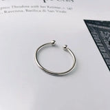 925 Silver Double Bead Opening Finger Ring for Women