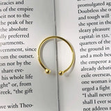 925 Silver Double Bead Opening Finger Ring for Women