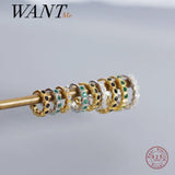 Colorful Zircon Ear Buckle 925 Silver Earring
