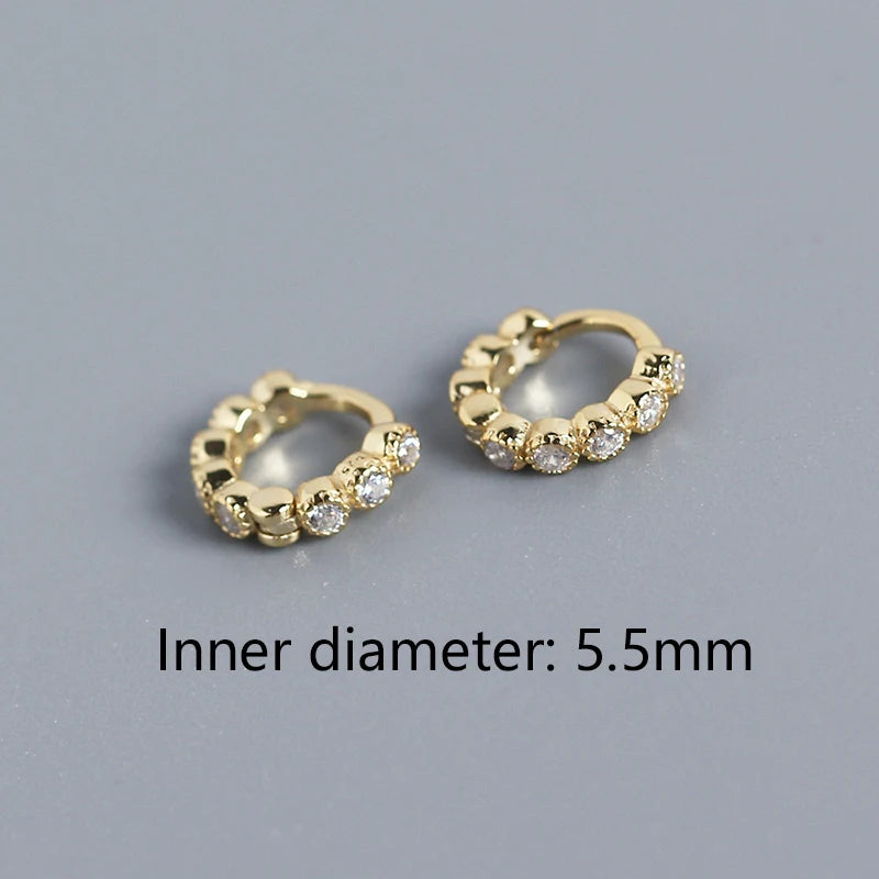 Colorful Zircon Ear Buckle 925 Silver Earring