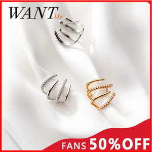 Chic Zircon Claw Stud Earrings 925 Silver Party Jewelry
