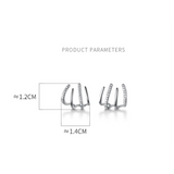 Chic Zircon Claw Stud Earrings 925 Silver Party Jewelry