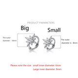 925 Silver Pav&eacute; Zircon Star Ear Buckle for Women Wedding Earrings
