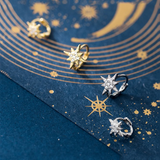 925 Silver Pav&eacute; Zircon Star Ear Buckle for Women Wedding Earrings