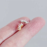 925 Silver Zircon Horse Eye Stud Earrings Women Office Jewelry