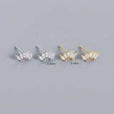 925 Silver Zircon Horse Eye Stud Earrings Women Office Jewelry