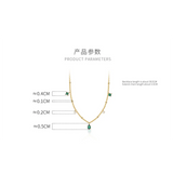 Sterling Silver Geometric Zircon Necklace for Women