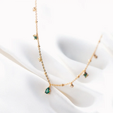 Sterling Silver Geometric Zircon Necklace for Women