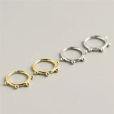 925 Silver Bead Ear Buckle Stud Earrings for Women - Birthday Gift