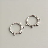 925 Silver Bead Ear Buckle Stud Earrings for Women - Birthday Gift