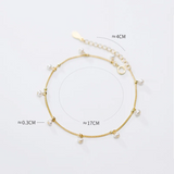 925 Sterling Silver Baroque Pearl Punk Link Chain Charm Bracelet for Women