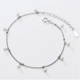 925 Sterling Silver Baroque Pearl Punk Link Chain Charm Bracelet for Women
