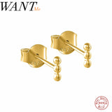 925 Silver Mini Bead Stud Earrings for Women