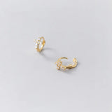 925 Sterling Silver Small Cross Ear Buckle Women Party Earrings
