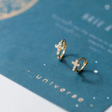 925 Sterling Silver Small Cross Ear Buckle Women Party Earrings