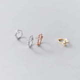 925 Sterling Silver Small Cross Ear Buckle Women Party Earrings