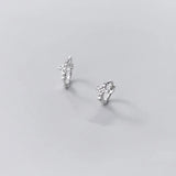 925 Sterling Silver Small Cross Ear Buckle Women Party Earrings