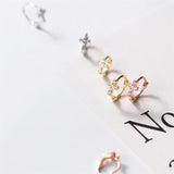 925 Sterling Silver Small Cross Ear Buckle Women Party Earrings