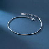 Sterling Silver Snake Bone Charm Bracelet for Women Teen Gift