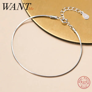 Sterling Silver Snake Bone Charm Bracelet for Women Teen Gift