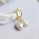 Baroque Pearl Pendant Stud Earrings 925 Silver Jewelry