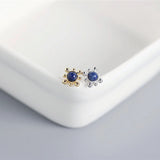 Lapis Lazuli Mini Stud Earrings 925 Silver Women Teen Jewelry