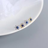 Lapis Lazuli Mini Stud Earrings 925 Silver Women Teen Jewelry