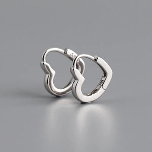 925 Sterling Silver Heart Stud Earrings for Women