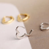 925 Sterling Silver Heart Stud Earrings for Women
