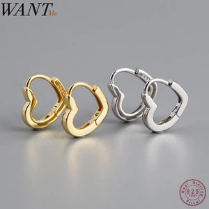 925 Sterling Silver Heart Stud Earrings for Women
