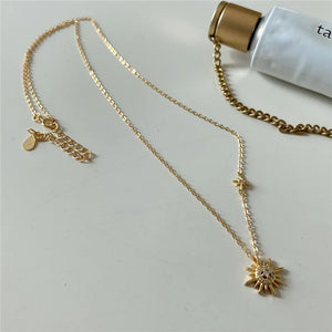 925 Silver Light Star Zircon Pendant Necklace Gift