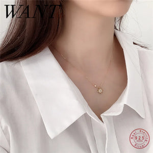 925 Silver Light Star Zircon Pendant Necklace Gift