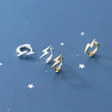 Mini Lightning 925 Sterling Silver Stud Earrings for Women