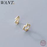 Mini Lightning 925 Sterling Silver Stud Earrings for Women