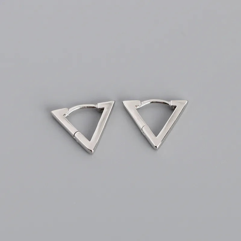 Minimalist Triangle Stud Earrings 925 Silver Party Jewelry