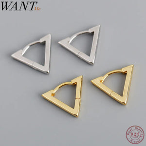 Minimalist Triangle Stud Earrings 925 Silver Party Jewelry