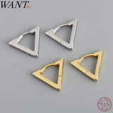 Minimalist Triangle Stud Earrings 925 Silver Party Jewelry
