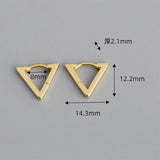 Minimalist Triangle Stud Earrings 925 Silver Party Jewelry