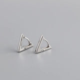 Minimalist Triangle Stud Earrings 925 Silver Party Jewelry