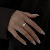 Minimalist Pearl Adjustable Ring 925 Sterling Silver Wedding Anniversary Jewelry