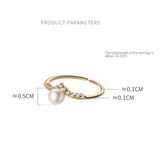 Minimalist Pearl Adjustable Ring 925 Sterling Silver Wedding Anniversary Jewelry