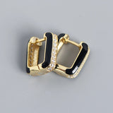 925 Sterling Silver Gothic Epoxy Stud Earrings for Women Men