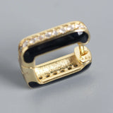 925 Sterling Silver Gothic Epoxy Stud Earrings for Women Men