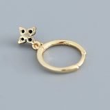 925 Silver Pave CZ Flower Ear Buckle Women Party Earrings