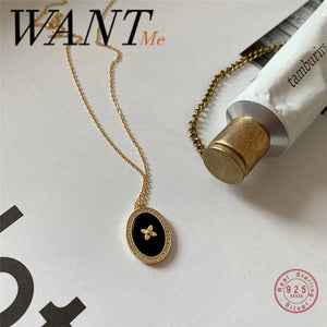 Agate Embossed Flower Charm Pendant Necklace for Women