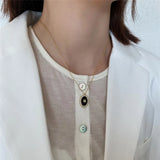 Agate Embossed Flower Charm Pendant Necklace for Women