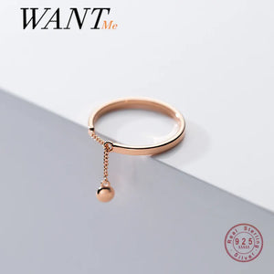 925 Silver Chain Finger Ring - Women's Teen Party Jewelry
