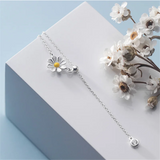 925 Silver Daisy Choker Chain Necklace for Women